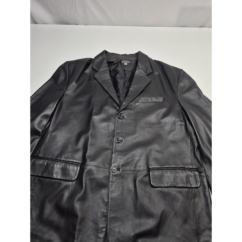 Missani Le Collezioni Blazer Mens 48 Black Italian Leather Sport Coat Jacket NWT